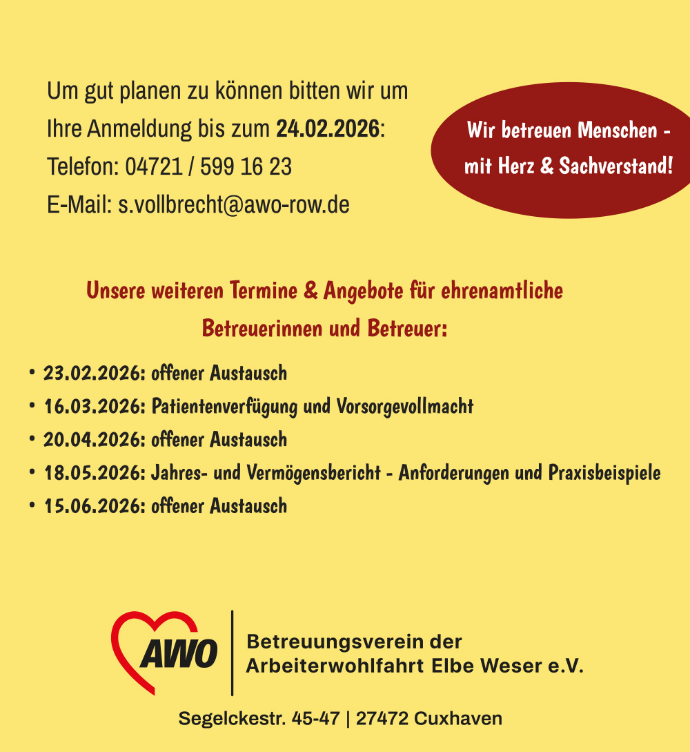 Flyer Betreuerfrühstück Cux 03 2026 2